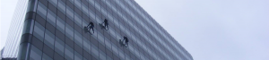 Industrial rope access window cleaning